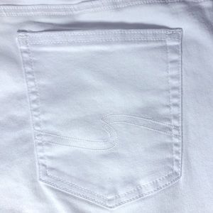 Silver Avery Skinny Crop White Jeans